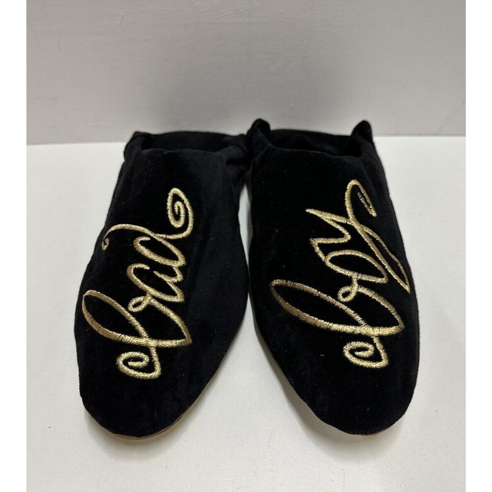 Fragonard Parfumeur men size XL velours black babouches with gold embroidery